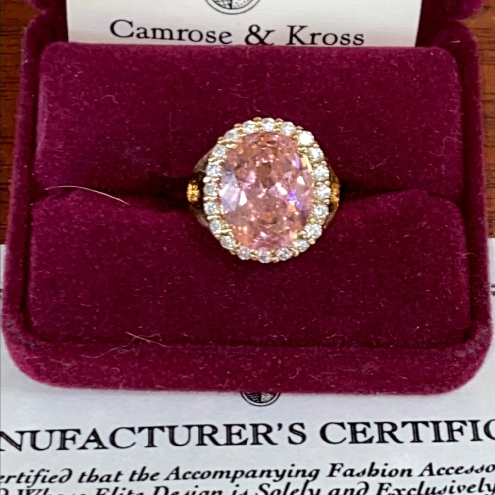Camrose & Kross JBK 925 Silver Kunzite Ring Size 7